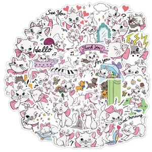 40 PCS Marie Aristocats Sticker Pack | Kawaii Sticker | Journaling Diary Stickers | Phone Laptop Decoration | Disney Character | Cat, Kitten