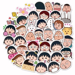 40 PCS Chibi Maruko Chan Sticker Pack | Kawaii Sticker | Journaling Diary Stickers | Japan Anime Stickers