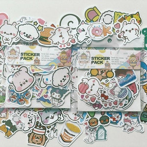 Lot d'autocollants mignons aléatoires de 20 à 60 PCS | autocollant kawaii | autocollant animal | Stickers pour agenda de journalisation | Décoration pour ordinateur portable