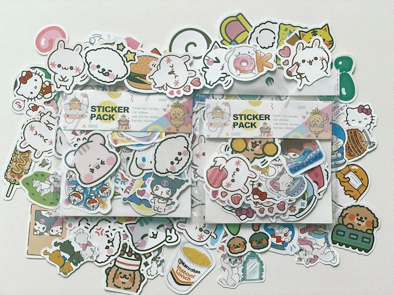 40 PCS Mixed Random Cute Sticker Pack Kawaii Sticker Animal Sticker  Journaling Diary Stickers Laptop Decoration 