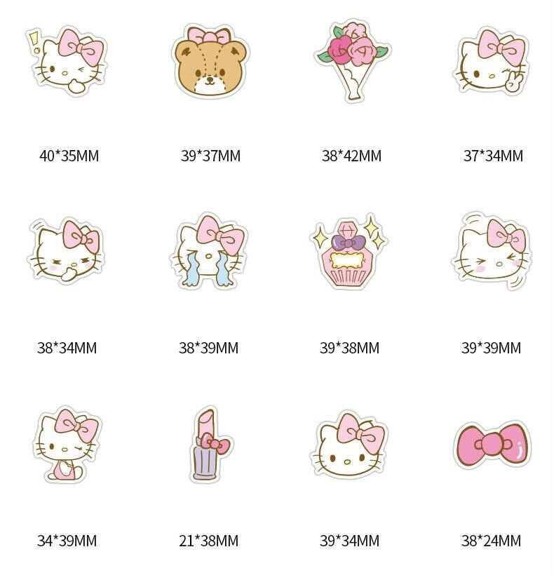 40 PCS Pink Hello Kitty Sticker Pack Kawaii Sticker - Etsy
