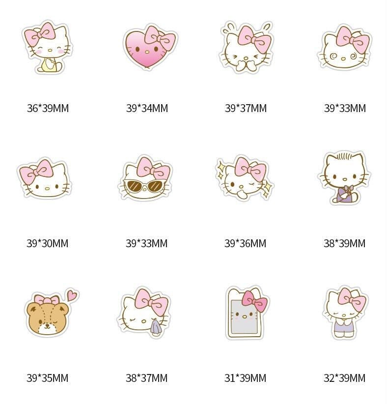 40 PCS Pink Hello Kitty Sticker Pack Kawaii Sticker - Etsy