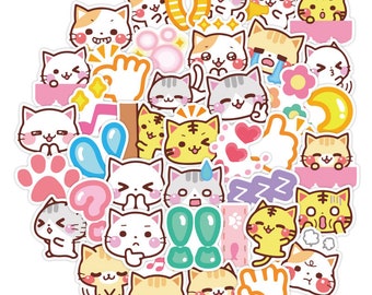40 PCS Kitten Sticker Pack | Kawaii Sticker | Cute Cat Sticker | Journaling, Diary, Planner, Phone, Laptop Decoration