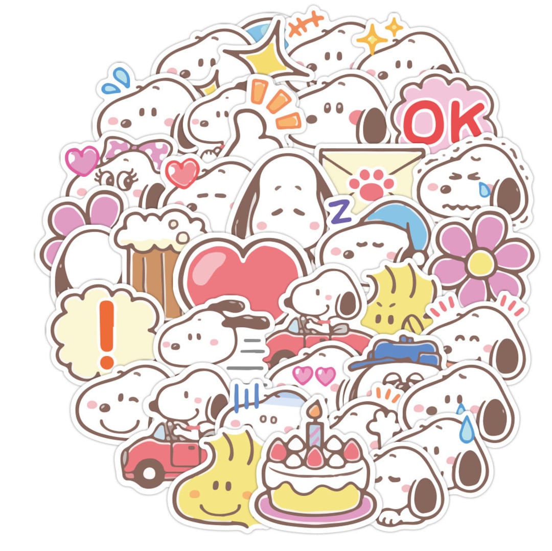 40 PCS Snoopy Peanuts Sticker Pack | Kawaii Sticker | Journaling Diary Stickers | Phone Laptop Decoration