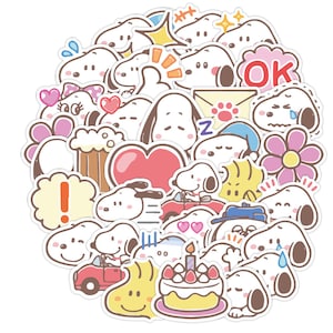 40 PCS Snoopy Peanuts Sticker Pack | Kawaii Sticker | Journaling Diary Stickers | Phone Laptop Decoration