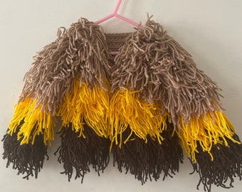 Kids Crochet Fringy Jacket