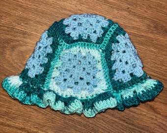 Crochet Granny Square Bucket Hat