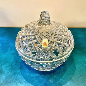 Boxed Crystal Candy Dish, Cut Crystal Bowl, Crystal Candy Dish, Bohemian Crystal, Anniversary Gift, Decorative Bowl