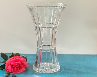 Tall Cut Crystal Vase, Bohemian Lead Crystal Vase, Bohemian Cut Crystal, Czech Cut Crystal, Lead Crystal