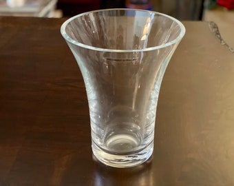 Hand Blown Glass Vase, Imported Glass Vase, Clear Flower Vase,  Clear Glass Vase, Elegant Glass Vase