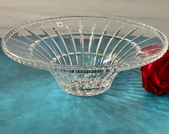 Poltar Crystal 24% PbO Centerpiece Bowl 12", Czech Lead Crystal Fruit Bowl, New in Box