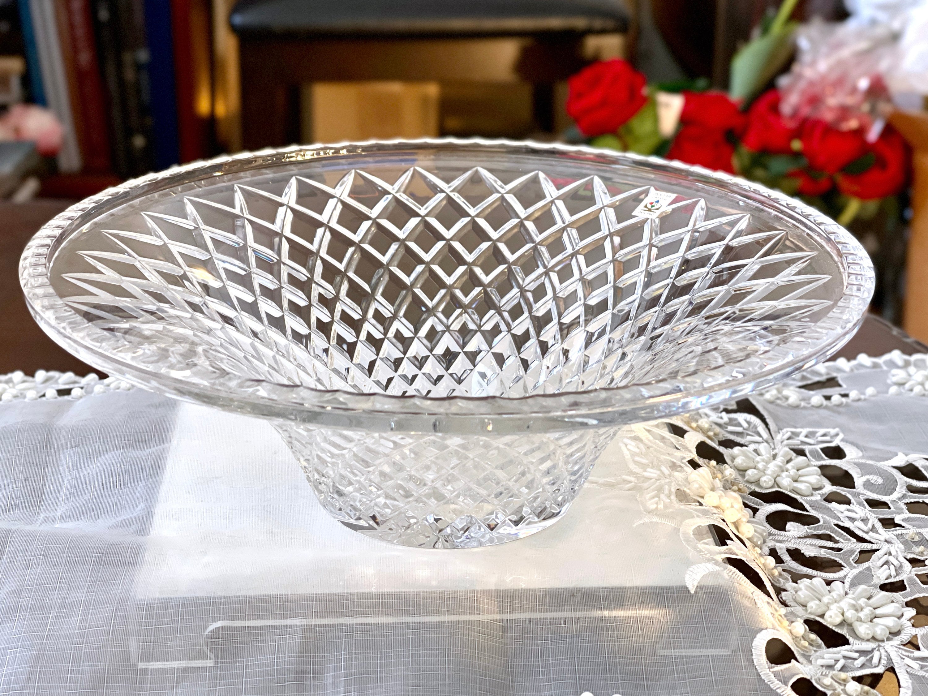 Crystal Centerpiece Bowl Lead Crystal Bowl Bohemian Cut Etsy