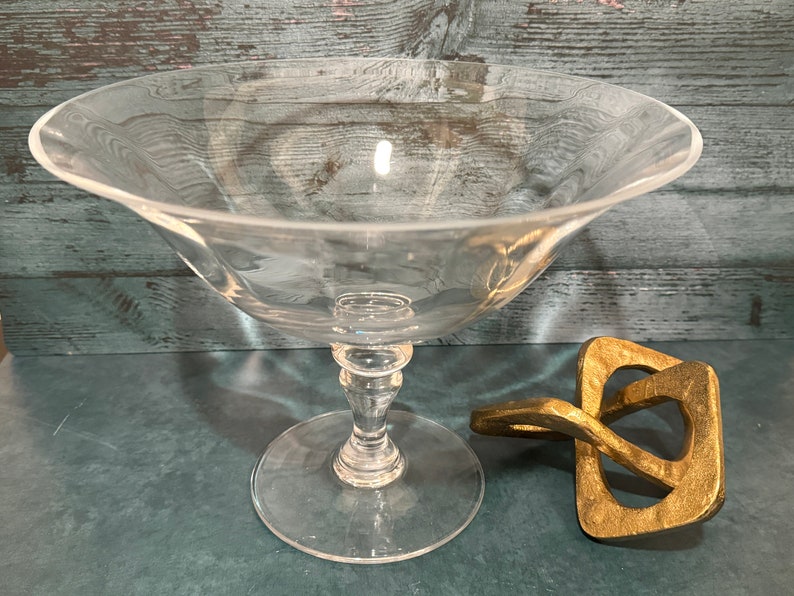 Footed Bowl, Footed Glass Bowl, Footed Fruit bowl, Glass Footed Fruit Bowl, Glass Compote Bowl, Fruit Bowl Glass, Glass Pedestal Bowl image 2