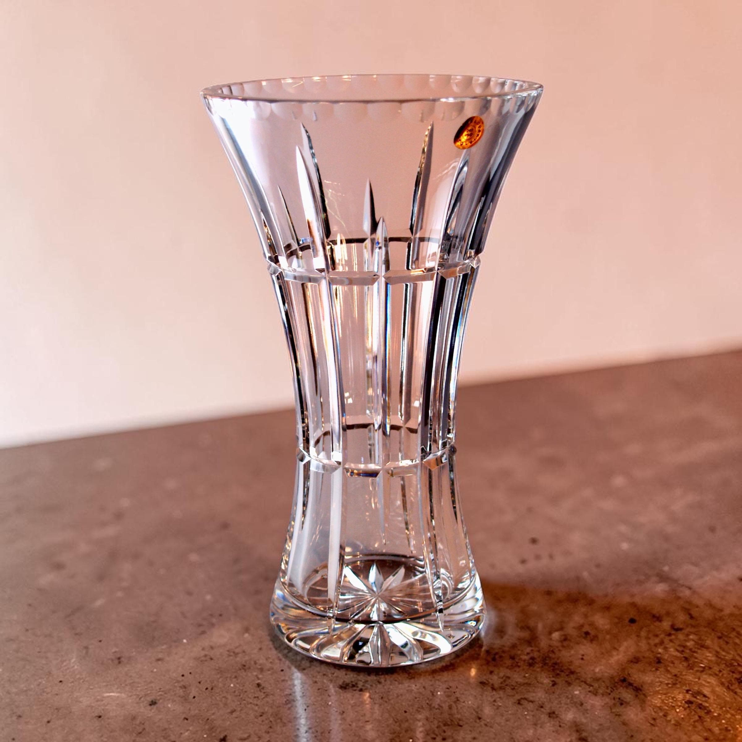 Vintage Large Crystal Vase - Etsy