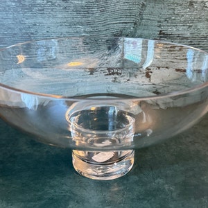 Clear Glass Pedestal Bowl, Decorative Glass Bowl, Floral Bowl, Centerpiece Bowl, Bowl for Flower Arrangements,