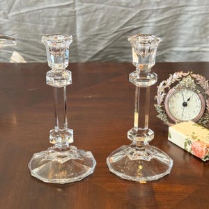 Tall Crystal Candle Holders, Toscany 24% Lead Crystal Pair of Candle holders, Formal Candle Holders, Glass Candlesticks, Elegant Crystal
