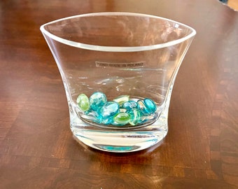 Small Crystal Pocket Vase, Mouth Blown Glass Vase, Clear Flower Vase, Handblown glass from Poland, Small Vase for Flowers
