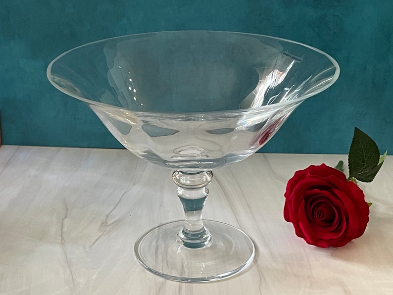 Footed Bowl, Footed Glass Bowl, Footed Fruit bowl, Glass Footed Fruit Bowl, Glass Compote Bowl, Fruit Bowl Glass, Glass Pedestal Bowl image 1