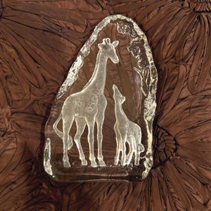 Crystal Giraffe, Art Glass Sculpture Paperweight, Art Glass Paperweight, Art Crystal Figurine, Goebel Kristallglas, Gift for Dad