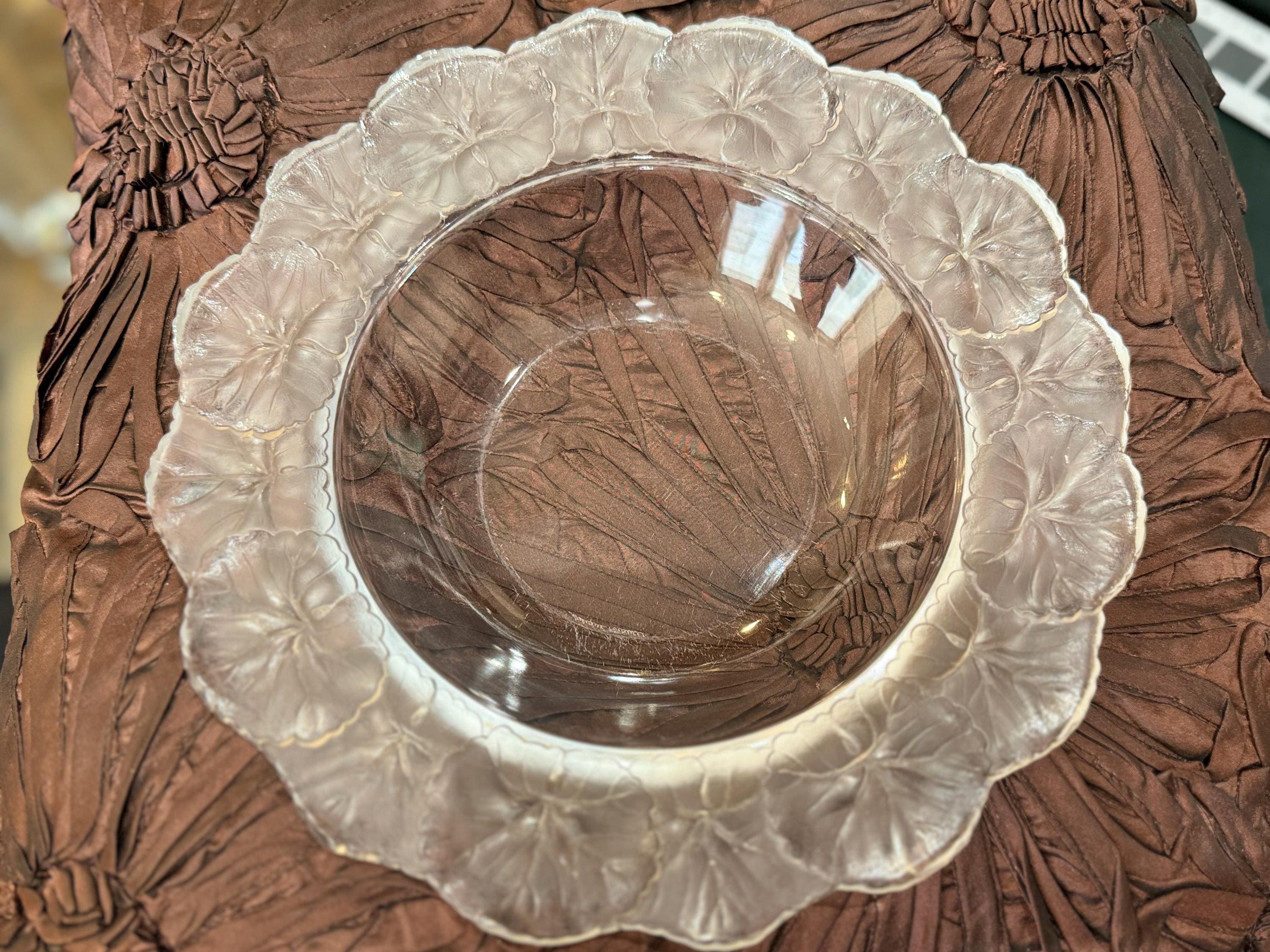 LALIQUE 波模様 クリスタル皿 LALIQUE 波模様 クリスタル皿 LALIQUE 波模様 クリスタル皿