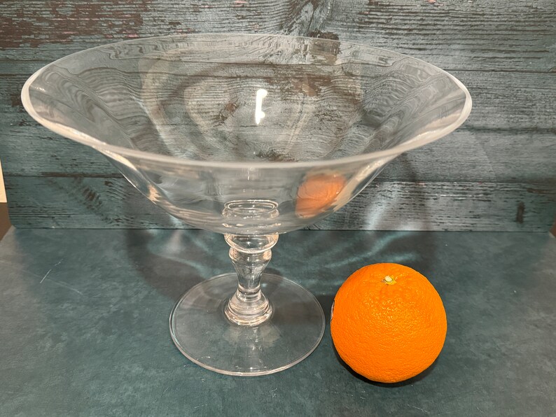 Footed Bowl, Footed Glass Bowl, Footed Fruit bowl, Glass Footed Fruit Bowl, Glass Compote Bowl, Fruit Bowl Glass, Glass Pedestal Bowl image 3