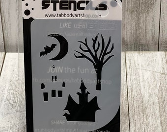 Face Painting Stencil - Haunted House