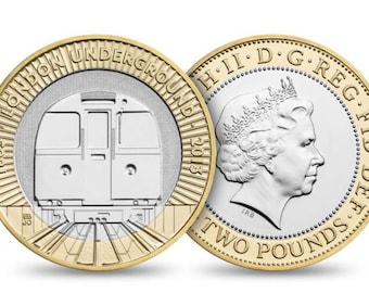 2013 LONDON UNDERGROUND TRAIN 2 Pound Coin