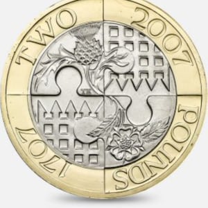 2007 Act Of Union 2 Pound Coin