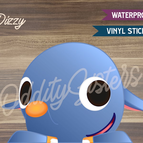 Dizzy ACNH Peeker Sticker Decal | Animal Crossing Peek A Boo Sticker | Waterproof Laptop Sticker | Animal Crossing Sticker | Dizzy ACNH Gift