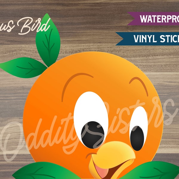 Orange Bird Peeker Sticker Decal | Citrus Orange Bird Peek A Boo Sticker | Waterproof Laptop Sticker | Disney Orange Bird Sticker Gift