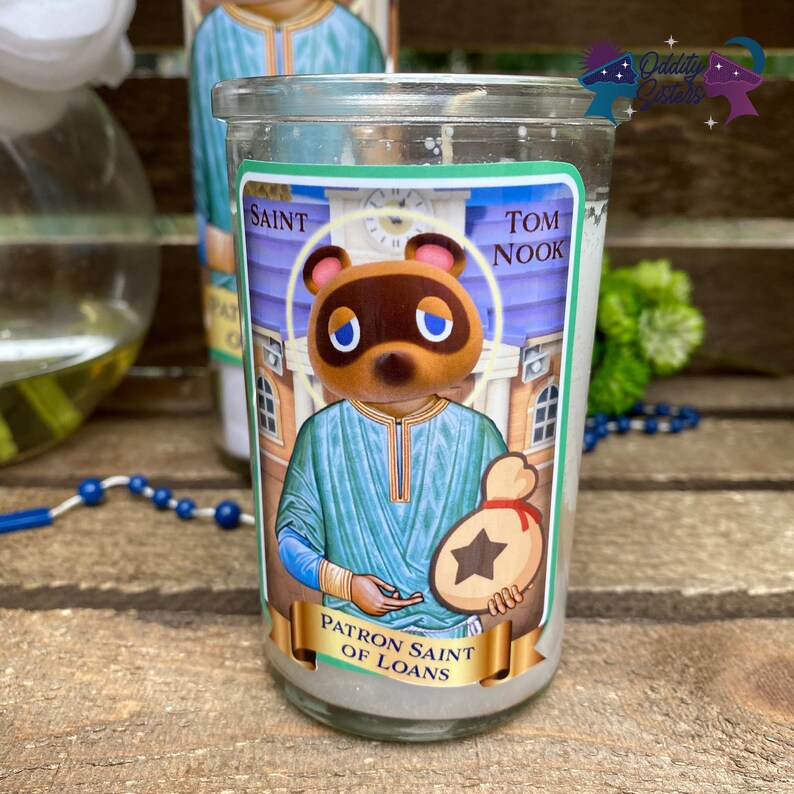 Mini Tom Nook ACNH Funny Prayer Candle / Saint Tom Nook Prayer Etsy