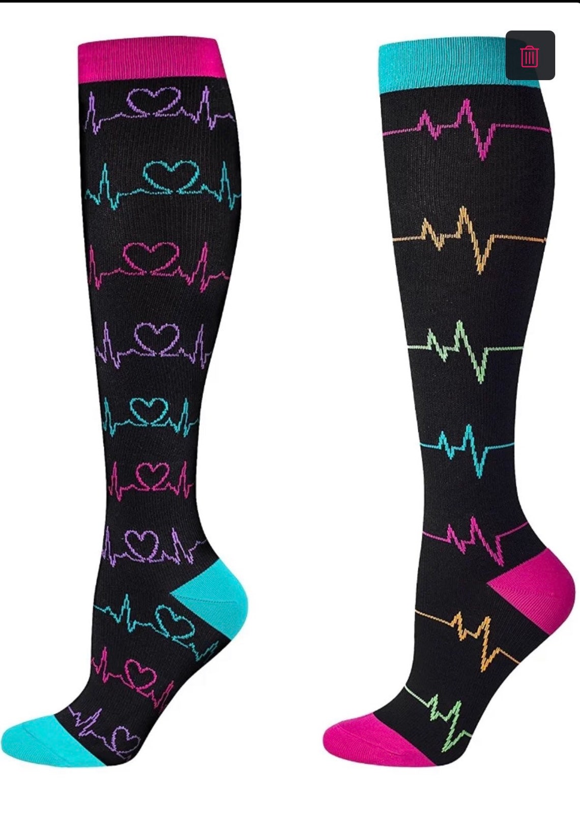 24K Scrubs ECG Compression Socks Medical Themed Compression Socks 2030