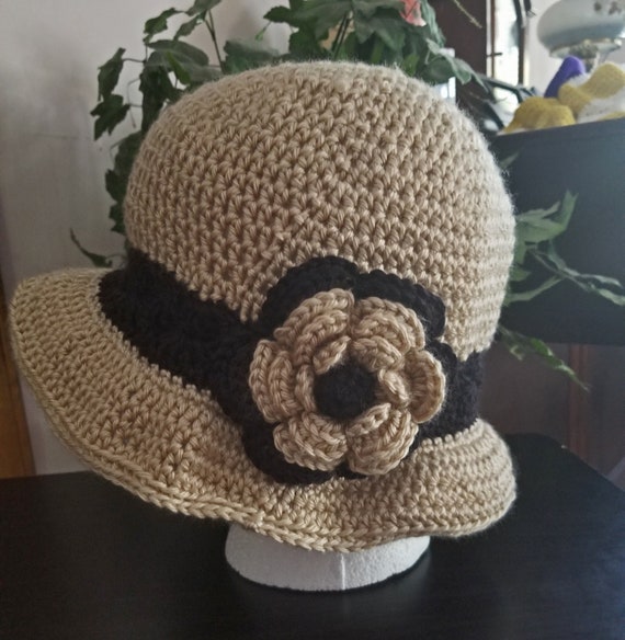Chic Tan and Black Sun Hat Augusta Kettle Brim Sun Hat | Chic Summer Hats for Women main image 3