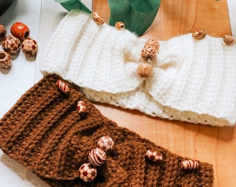Diadema adornada con cuentas, diademas con cuentas, diadema boho, accesorios para el cabello para mujeres, accesorios para el cabello boho para otoño e invierno
