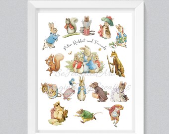 Peter Rabbit Alphabet Nursery Print Set (Digital Download)