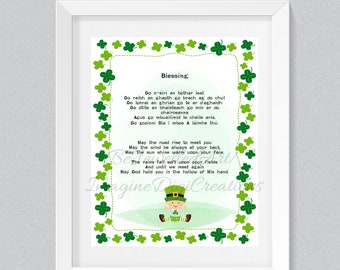 Irish Baby Blessing, Gaelic, Baby Shower,Baby Blessing, Irish Baptism,Irish Names, Newborn Gift, Boy, Girl, Baby Nursery, DigitalDownload