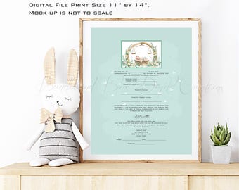 Baby Naming Certificate, Baby Ketubah, Baby Naming, Jewish Baby Naming,Baby Nursery,Newborn, Baby Shower Gift,Newborn Gift,Digital File,JPEG