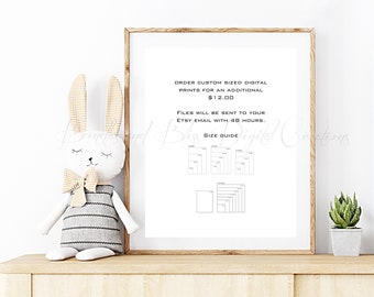 Custom Sized Prints, Special Order, Baby Gift, Nursery Art, Wall Decor, Baby Shower Gift, Personalized Gift, Add-on