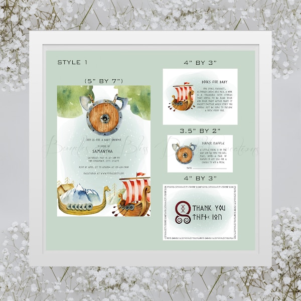 Baby Shower Invitation,Invitation Bundle,Viking Baby,Shower Invite Pack,Baby Shower,Viking Inspirations,Digital File,Personalized,Printable