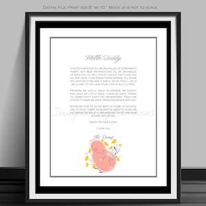 Papá, Día del Padre, Cumpleaños, Mensaje de querido papá, Poema de papá imprimible, Recuerdo de niños pequeños, Imprimible, Baby Bump, Archivo digital, 8by10"