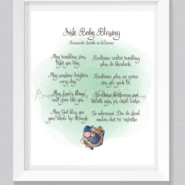 Irish Baby Blessing, Gaelic, Baby Shower,Baby Blessing, Irish Baptism,Irish Blessing, Newborn Gift, Boy, Girl, Baby Nursery, DigitalDownload