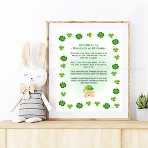 Irish Baby Blessing, Gaelic, Baby Shower,Baby Blessing, Irish Baptism Gift, Newborn Gift, Boy, Girl, Baby Nursery, DigitalDownload,Printable