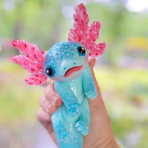 Fantasy Axolotl, Axolotl, Silicone Axolotl, Puppy Pet play, Full Body Silicone, Scented toy, Glow in the dark, Squishy animal.