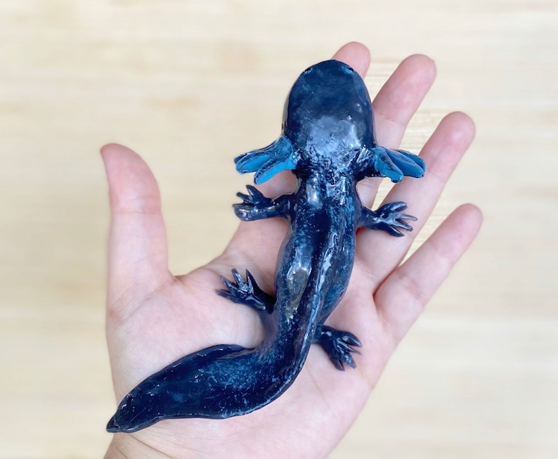 Black Axolotl, Axolotl, Silicone Axolotl, Squishy, Squishy Animal, Scented toy, Squishy Stress Toy, Puppy Pet Play, AxoLuvies, ajolote image 3