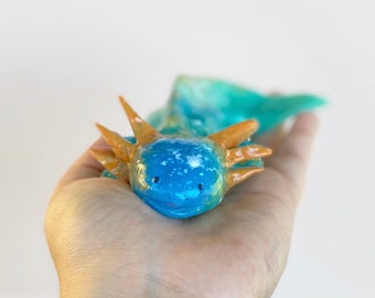 Blue Axolotl, Axolotl, Silicone Axolotl, Squishy Animal, Squishy Stress toy, Glow in the dark , Puppy Pet Play, AxoLuvies.