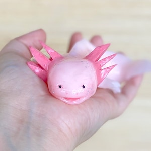 Rosa Axolotl, Axolotl, Silikon Axolotl, Squishy Stress Spielzeug, Squishy Tier, Squishy Axolotl, Duftstoff, Im Dunkeln leuchten, Ajolotl