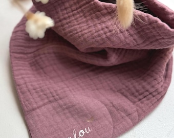 Pañuelo de bebé personalizado con cierre a presión, pañuelo de muselina orgánica transpirable, regalo para bebé, pañuelo triangular, pañuelo para babas, regalo de nacimiento