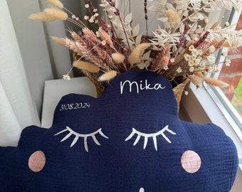 Almohada de nacimiento orgánica con tamaño y peso, almohada de nacimiento transpirable, personalizada, almohada de peluche, almohada de habitación para niños, regalo de nacimiento