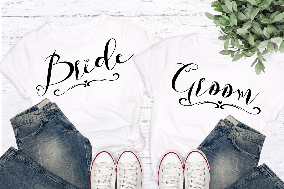 Bride and Groom Wedding Tshirts Couple Shirts Honeymoon Etsy