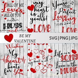 Valentine&#39;s SVG Cut Files | SVG Bundle | Cut File / Cricut / Clip art / Valentine&#39;s Sayings Quotes / Love SVG Bundle